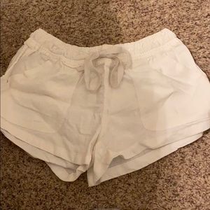 White lounge shorts